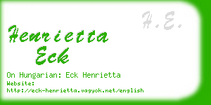 henrietta eck business card